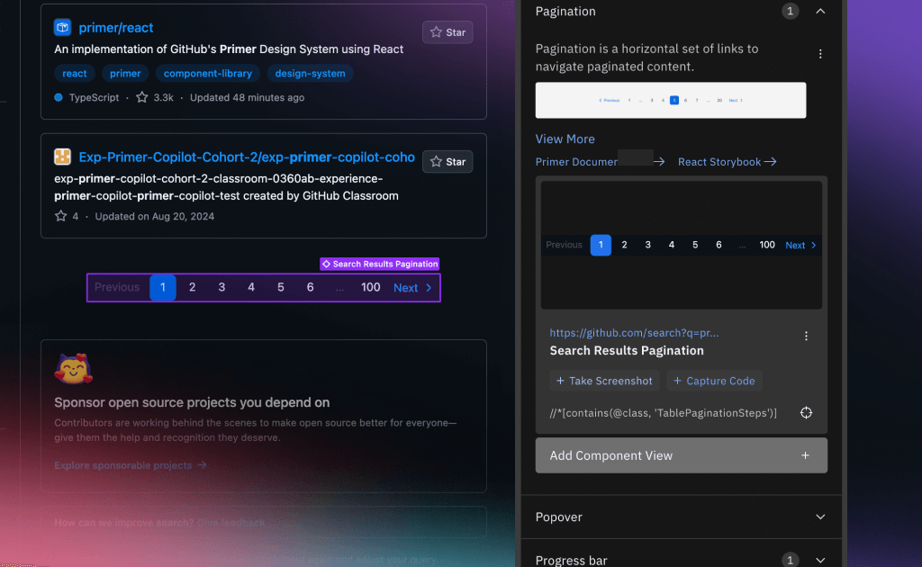 Component Screenshot Capture in Action